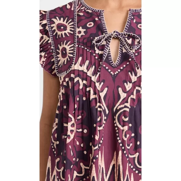 Sea Womens Charlough Print Flutter Sleeve BlouseMagenta