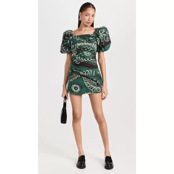 Sea Womens Charlough Print Puff Sleeve Draped DressGreen