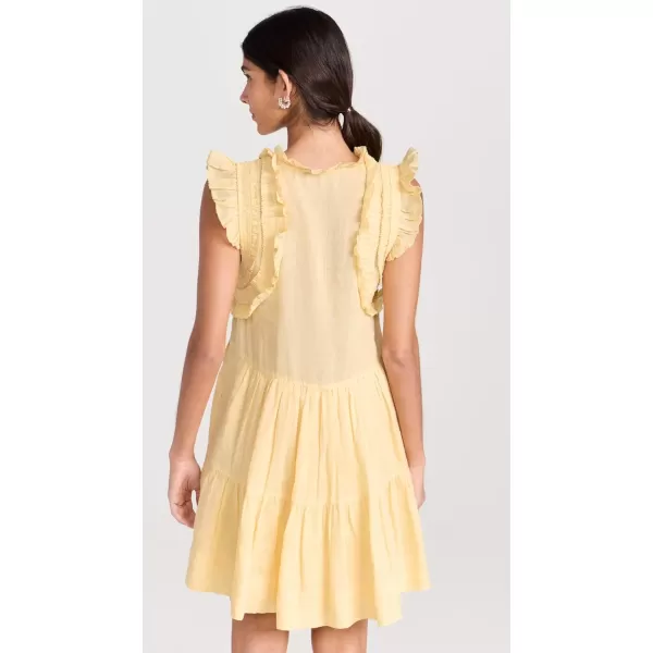 Sea Womens Cole Smocked Flutter Sleeve DressYellow