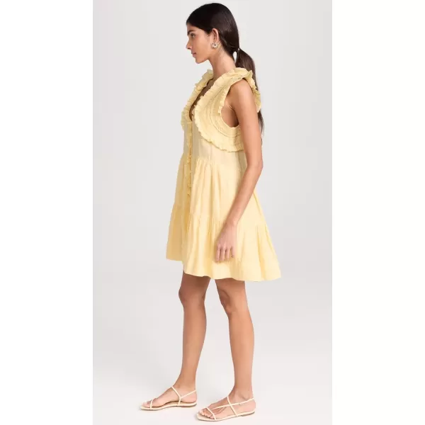 Sea Womens Cole Smocked Flutter Sleeve DressYellow