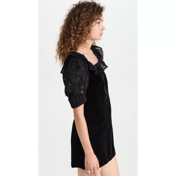 Sea Womens Eliana Embroidery Puff Sleeve DressBlack