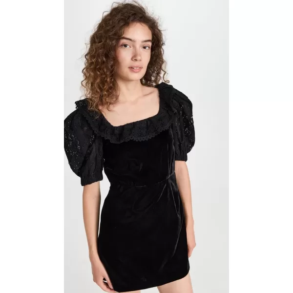 Sea Womens Eliana Embroidery Puff Sleeve DressBlack