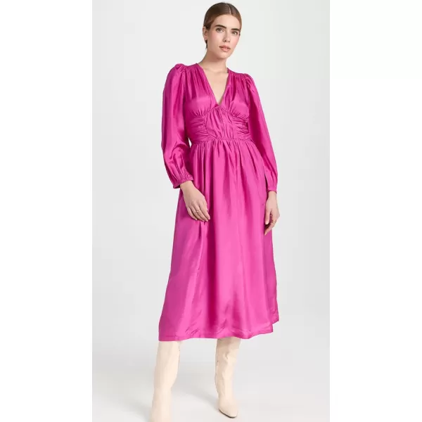 Sea Womens Fabiola Solid Habotai VNeck DressPink