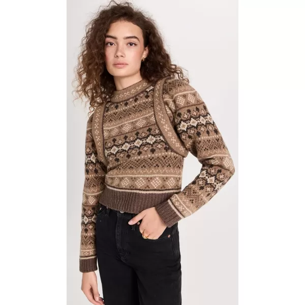 Sea Womens Finja Fair Isle Long Sleeve SweaterCamel