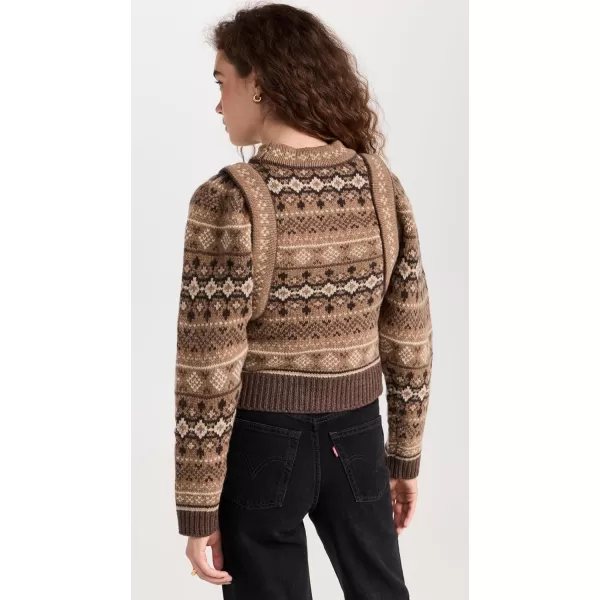 Sea Womens Finja Fair Isle Long Sleeve SweaterCamel