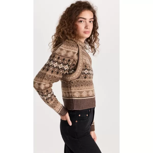 Sea Womens Finja Fair Isle Long Sleeve SweaterCamel