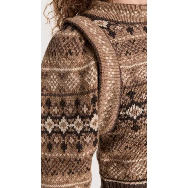 Sea Womens Finja Fair Isle Long Sleeve SweaterCamel