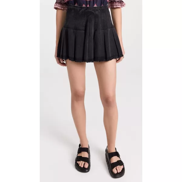 Sea Womens Jamie Twill Pleated MiniskirtBlack