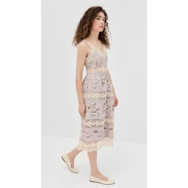 Sea Womens Joah Embroidery Sleeveless Midi DressLilac