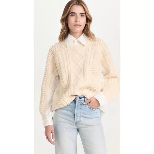 Sea Womens Leni Fisherman Cable Combo SweaterCream