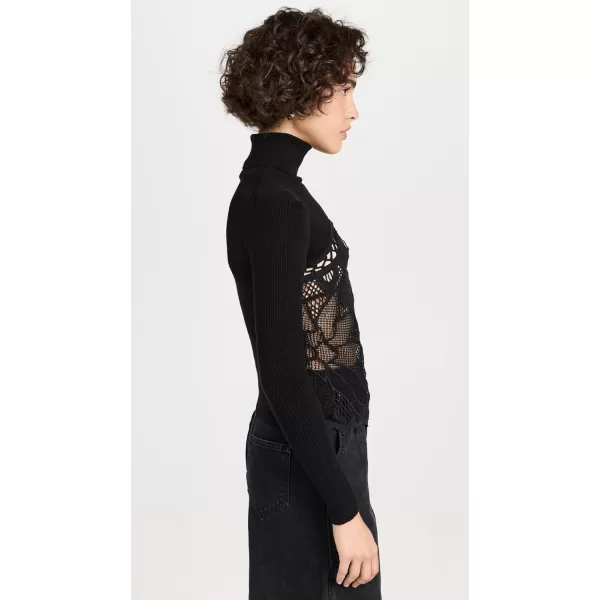 Sea Womens Liesel Embroidery Long Sleeve Combo TopBlack