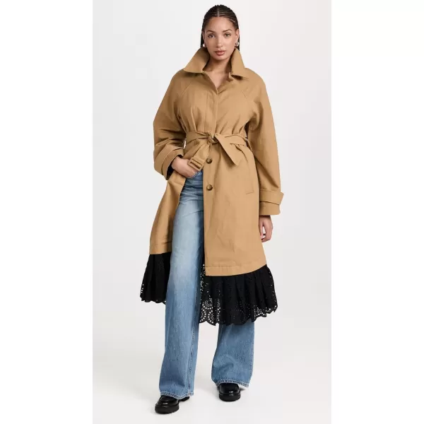 Sea Womens Maeve Eyelet Long Sleeve Trench CoatMulti