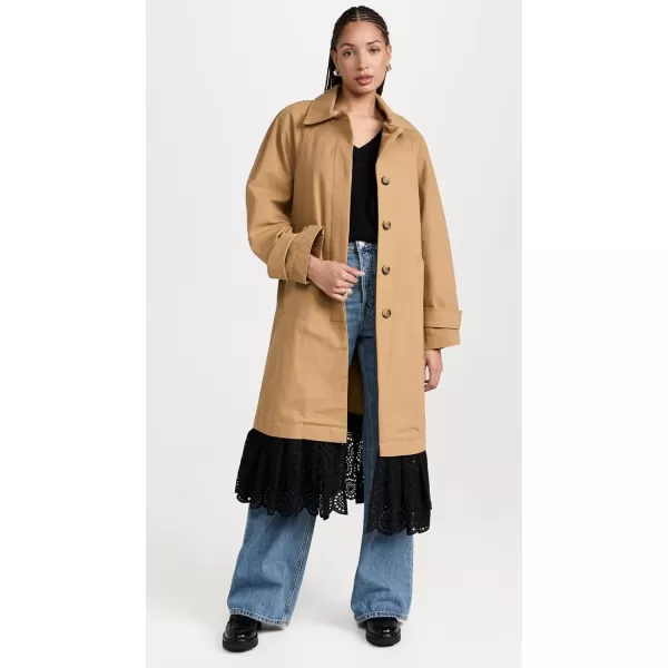 Sea Womens Maeve Eyelet Long Sleeve Trench CoatMulti