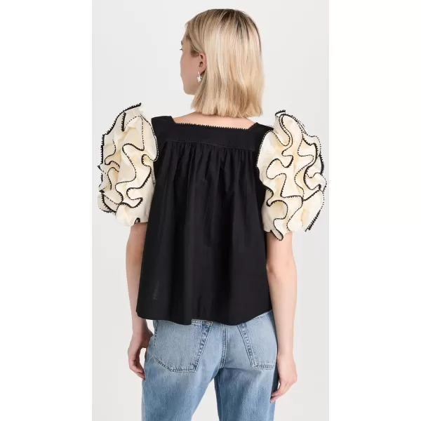 Sea Womens Paloma Puff Sleeve TopBlack