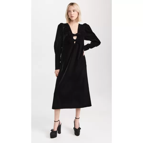 Sea Womens Paloma Velvet Long Sleeve DressBlack