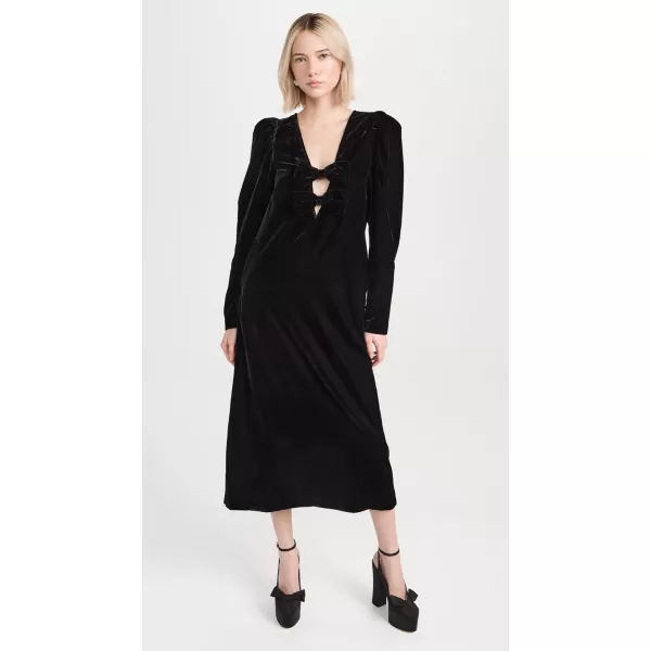 Sea Womens Paloma Velvet Long Sleeve DressBlack