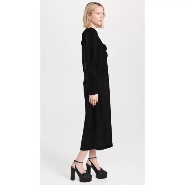 Sea Womens Paloma Velvet Long Sleeve DressBlack