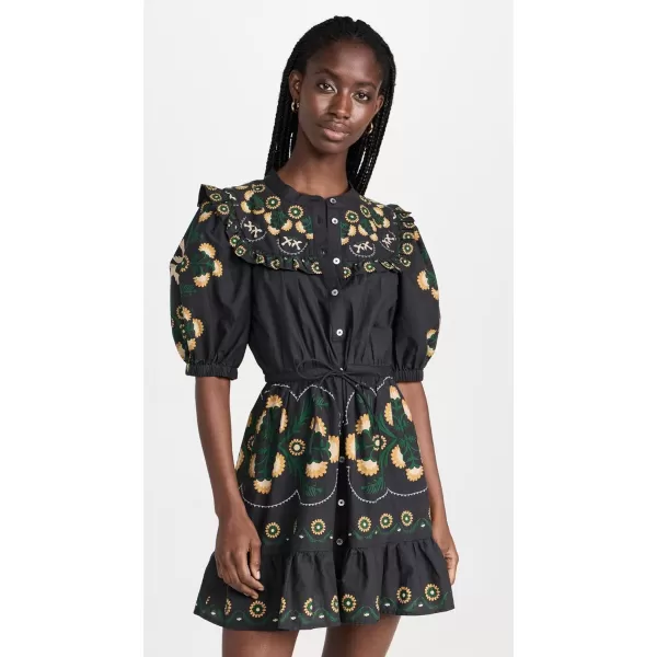 Sea Womens Perle Print Puff Sleeve DressBlack