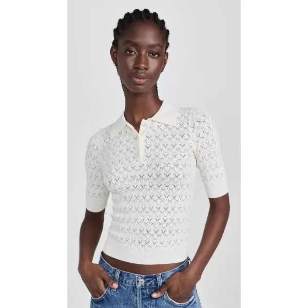 Sea Womens Rue Fine Gauge Knit Polo SweaterCream