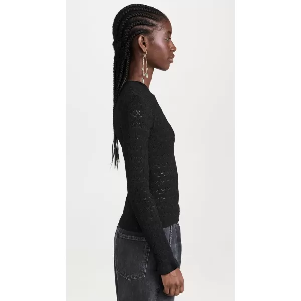 Sea Womens Rue Fine Knit Gauge Knit High Neck SweaterBlack