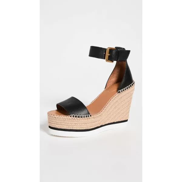 See by Chloe Womens Glyn Wedge EspadrilleBlack