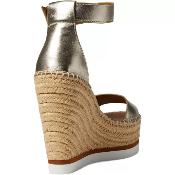 See by Chloe Womens Glyn Wedge EspadrilleLight Gold 1