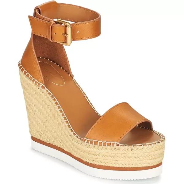 See by Chloe Womens Glyn Wedge EspadrilleTan