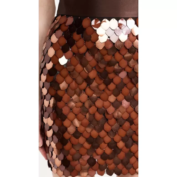 Sergio Hudson Womens Paillette MiniskirtChocolateOrange Paillettes