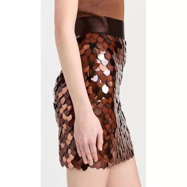 Sergio Hudson Womens Paillette MiniskirtChocolateOrange Paillettes