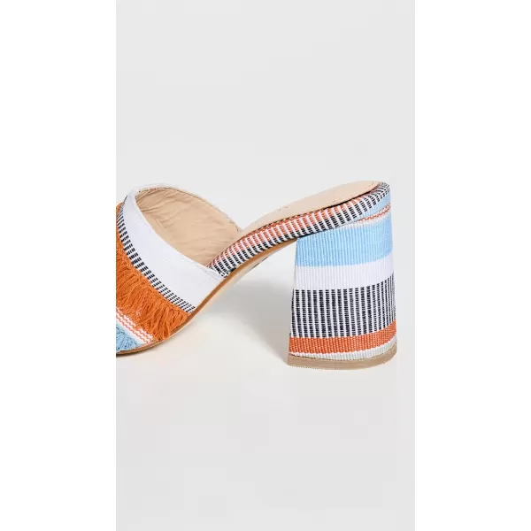 Shekudo Womens Ilamoye MulesWhiteblackbaby Blueorange