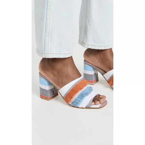 Shekudo Womens Ilamoye MulesWhiteblackbaby Blueorange