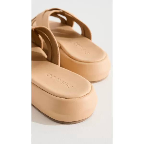 Shekudo Womens Osisi Flatform SandalsCreamy Beige