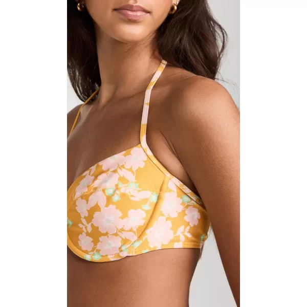 Shoshanna Womens Bra Halter Bikini TopSunset Yellow