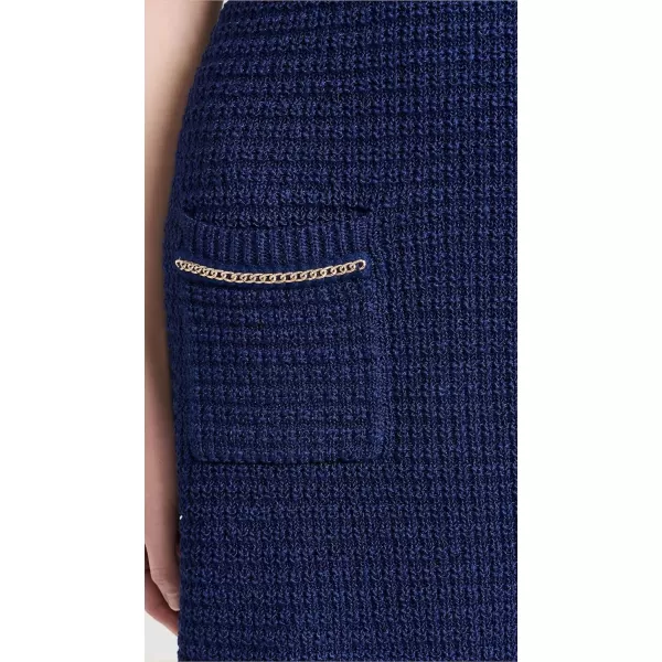 Shoshanna Womens Saige Chain Knit DressDeep Blue