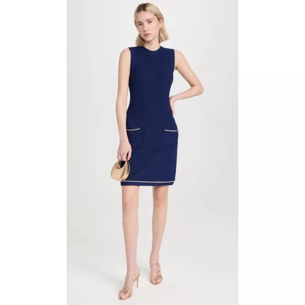 Shoshanna Womens Saige Chain Knit DressDeep Blue