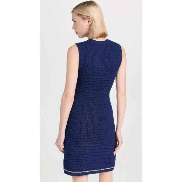 Shoshanna Womens Saige Chain Knit DressDeep Blue