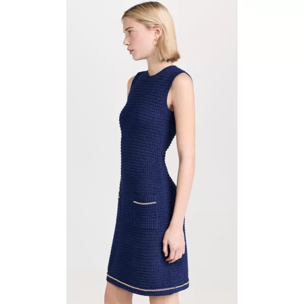 Shoshanna Womens Saige Chain Knit DressDeep Blue