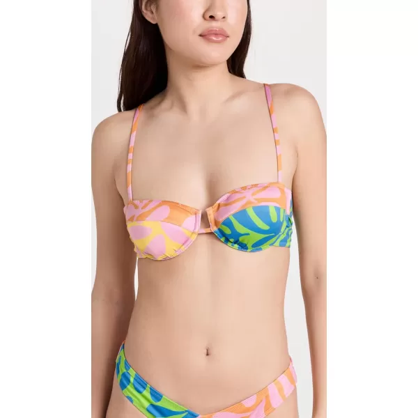 Solid amp Striped Womens The Sienna Colorblock Bikini TopMixed Leaf Print