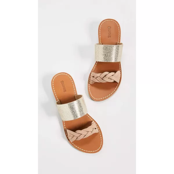 Soludos Braided Slide Sandal Acorn BrownNudePale Gold