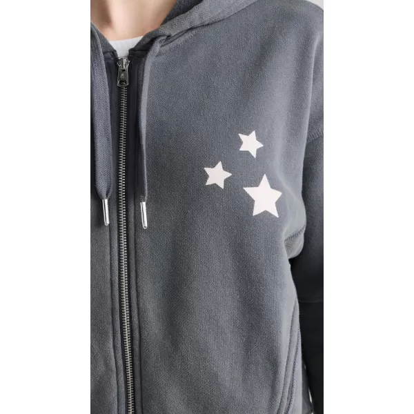 Spiritual Gangster Womens Fleece Hana Stars Zip HoodieSlate