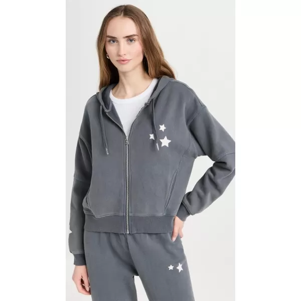 Spiritual Gangster Womens Fleece Hana Stars Zip HoodieSlate