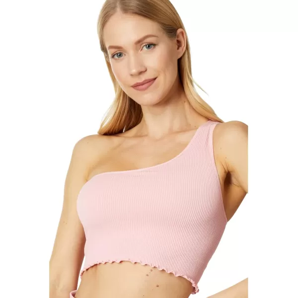 Spiritual Gangster Womens Luna One Shoulder Seamless TankPeony