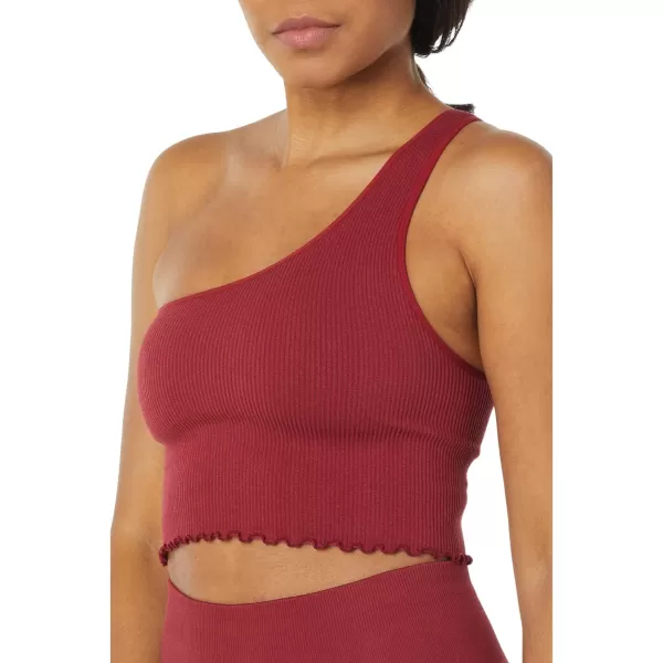 Spiritual Gangster Womens Luna One Shoulder Seamless TankRuby