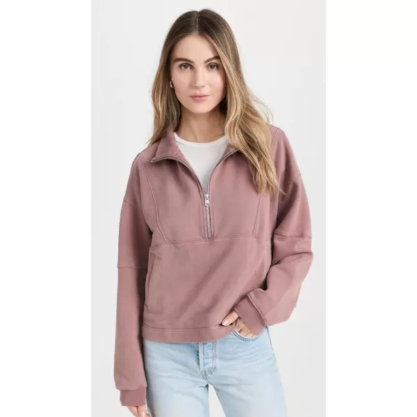 Spiritual Gangster Womens Shay Half Zip SweatshirtDusty Fig