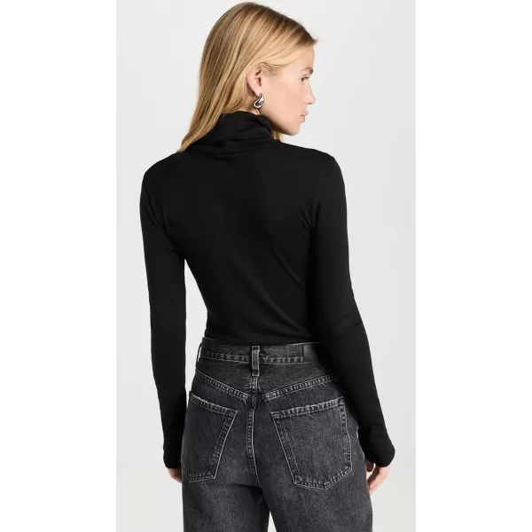 Splendid 1x1 Rib Long Sleeve Turtleneck ShirtBlack