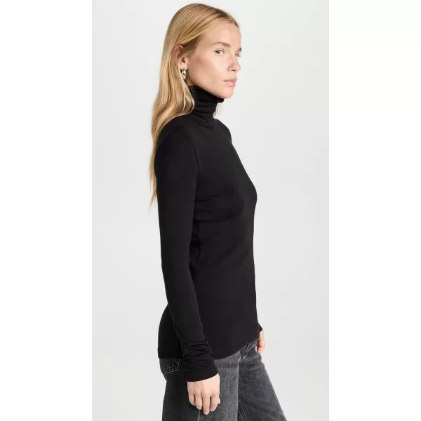 Splendid 1x1 Rib Long Sleeve Turtleneck ShirtBlack