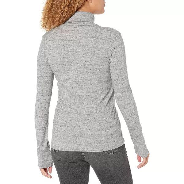 Splendid 1x1 Rib Long Sleeve Turtleneck ShirtGravel Heather Grey