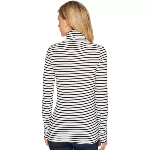 Splendid 1x1 Rib Long Sleeve Turtleneck ShirtOffwhite