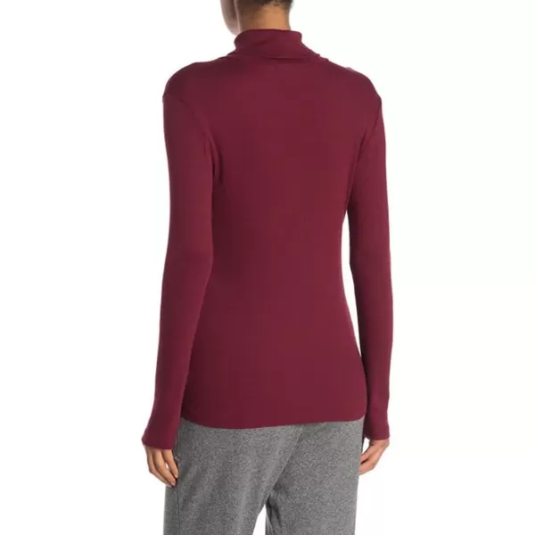 Splendid 1x1 Rib Long Sleeve Turtleneck ShirtRuby Red