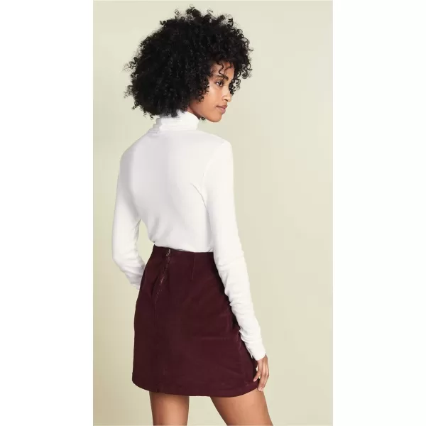 Splendid 1x1 Rib Long Sleeve Turtleneck ShirtWhite